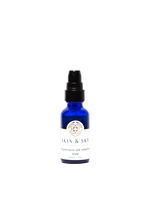 Fountain of Youth Serum Skin & Sky en frasco azul con dispensador, serum facial hidratante y reafirmante para piel deshidratada, 30 ml.