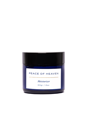 Envase de 60g de Peace of Heaven Moisturizer de Skin & Sky, una crema hidratante facial para piel normal, mixta o grasa con pH 5.
