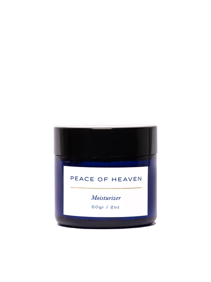 Envase de 60g de Peace of Heaven Moisturizer de Skin & Sky, una crema hidratante facial para piel normal, mixta o grasa con pH 5.