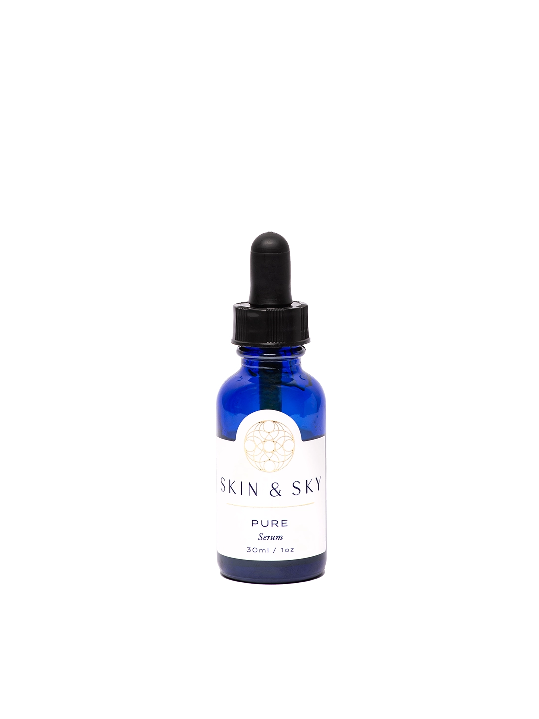 Botella de 30 ml de Pure Serum de Skin & Sky, un suero antibacterial y desintoxicante diseñado para minimizar poros y reducir el acné.